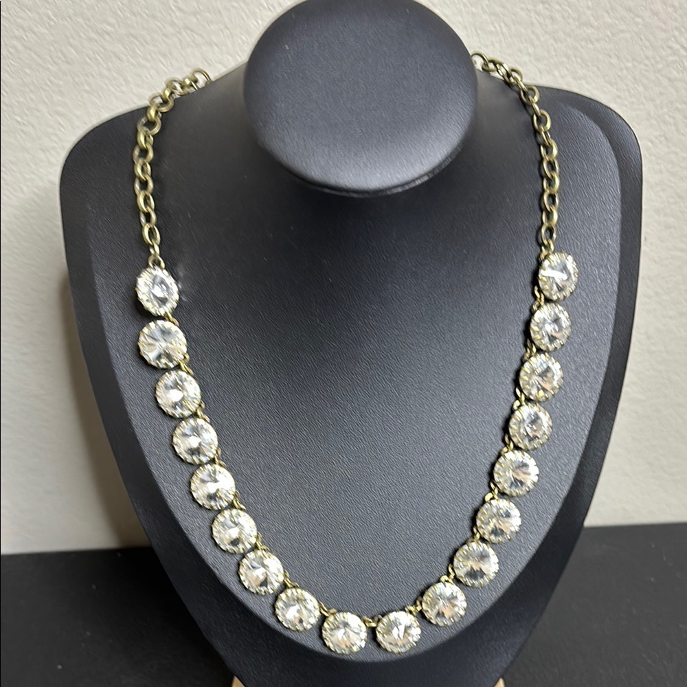 J. Crew Clear Rhinestone Statement Chain Necklace